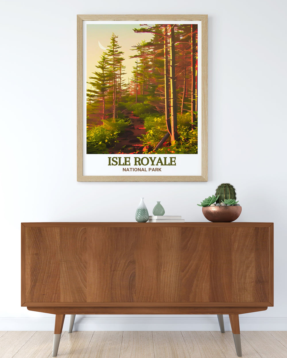 Elegant home decor featuring Greenstone Ridge Trail artwork showcasing the stunning landscapes of Isle Royale National Park perfect for creating a serene and sophisticated atmosphere in any living space.