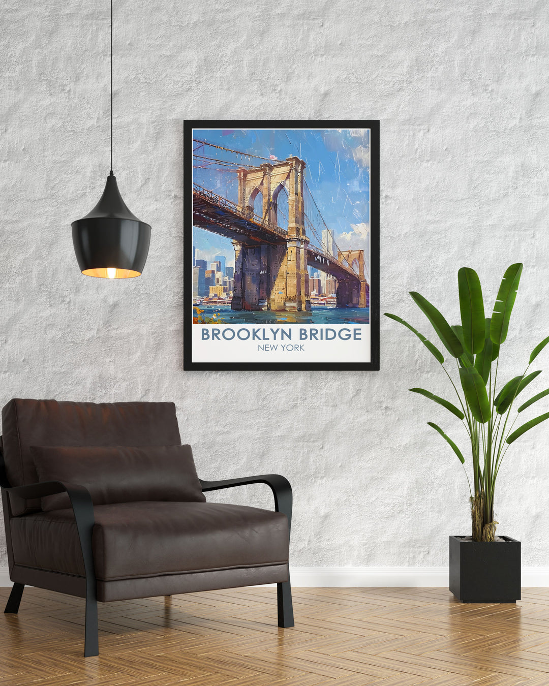 Elegant Hyde Park poster capturing the serene beauty and historical charm with a modern touch including the Brooklyn Bridge making it an ideal gift