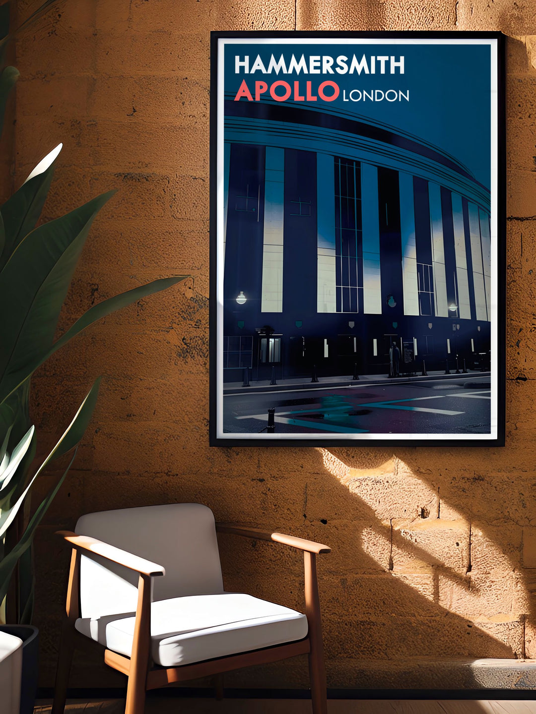 An intricate depiction of Hammersmith Apollo, this art print showcases the venues bold geometric design and historic charm, perfect for adding a touch of Art Deco to your decor.
