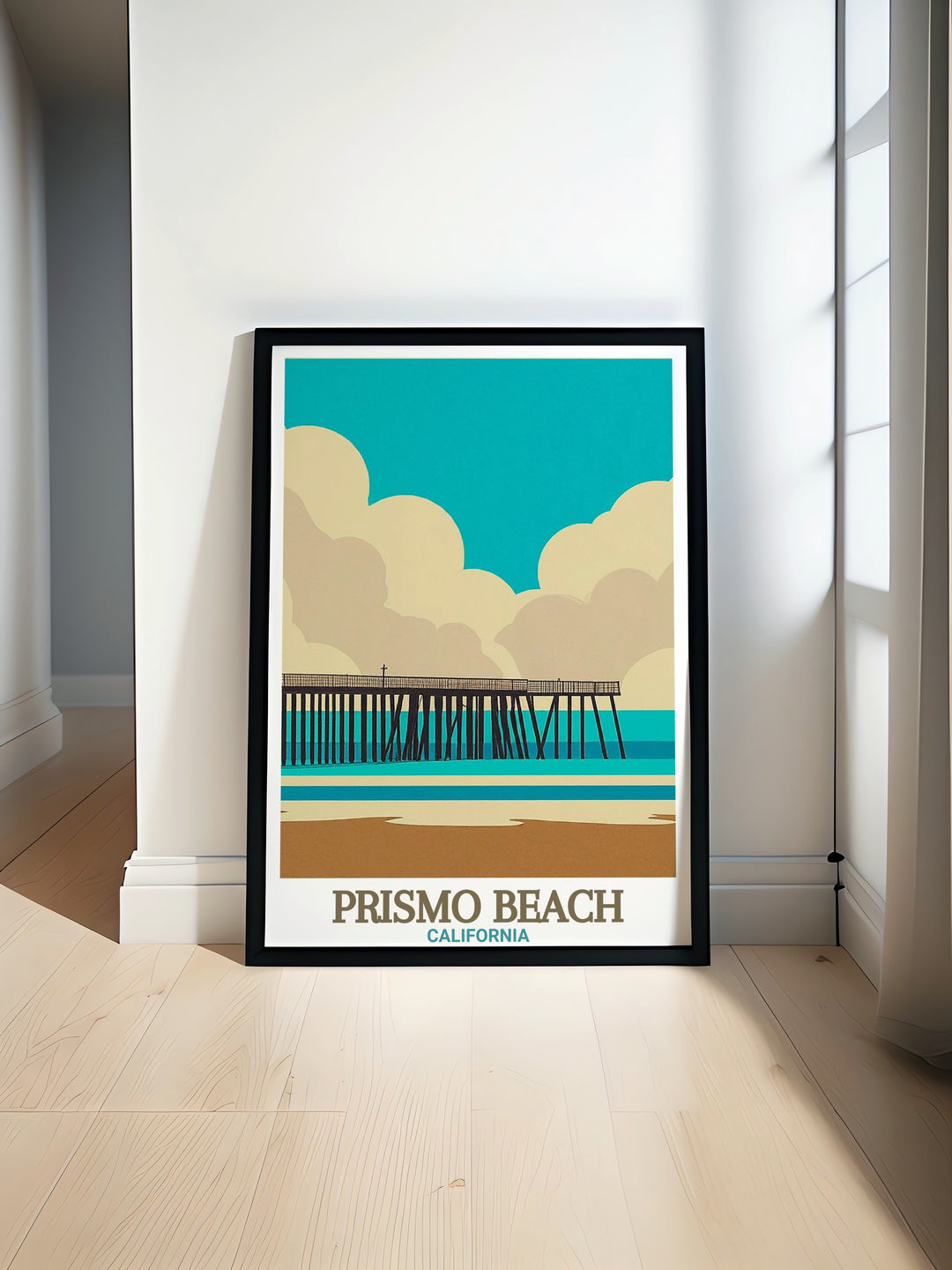 California Poster featuring the stunning Pismo Beach Pier with vibrant colors and exquisite details perfect for home decor and gifts Pismo Beach Pier modern prints included for elegant wall art and nature lovers