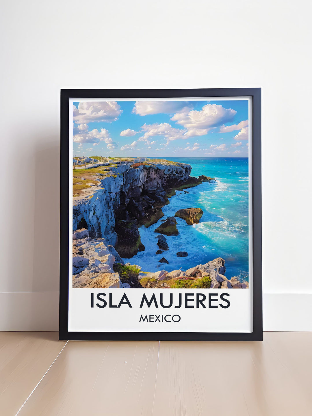 Fine art print of Isla Mujeres, showcasing its serene beaches and vibrant marine life, ideal for adding a touch of tropical elegance to your home decor.