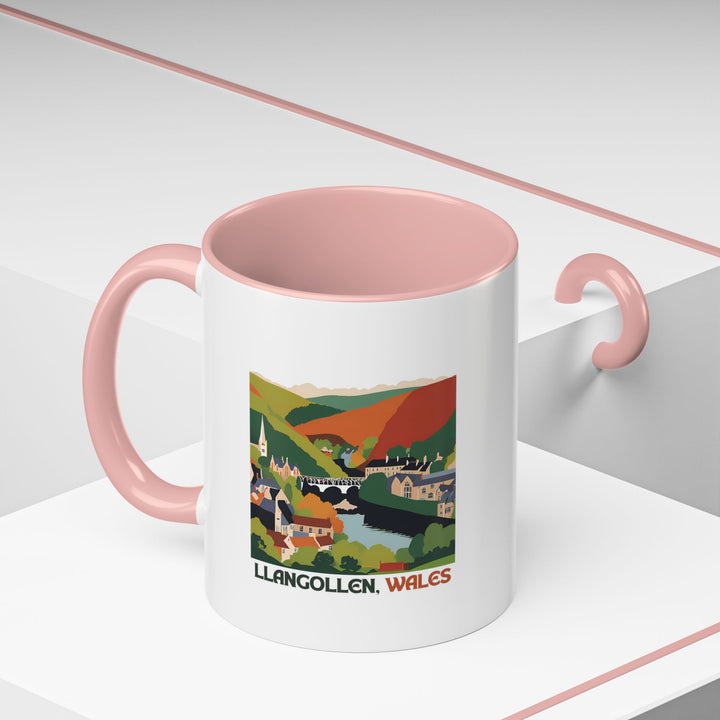 This Llangollen Wales mug blends practicality with artistic charm. Highlighting the picturesque views of Llangollen, it is a must-have for coffee and tea enthusiasts. Dishwasher-safe and beautifully designed, it makes a thoughtful keepsake or collectible gift.