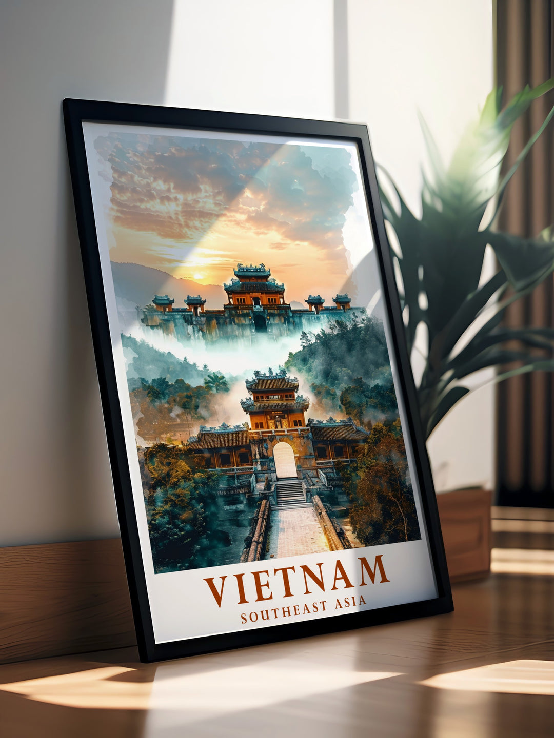 Hue Imperial City Wall Art that brings Vietnams historical grandeur to life. This print showcases the intricate architecture of the Imperial City, offering a sophisticated and cultural touch to your home decor. Ideal for those who appreciate Southeast Asian history and art.