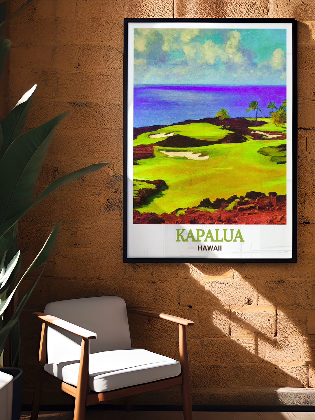 The Bay Course and Kapalua golf course are showcased in this stunning travel print perfect for modern decor this digital download captures the essence of Hawaii offering a timeless and elegant addition to any room ideal for those who appreciate the natural beauty of the islands