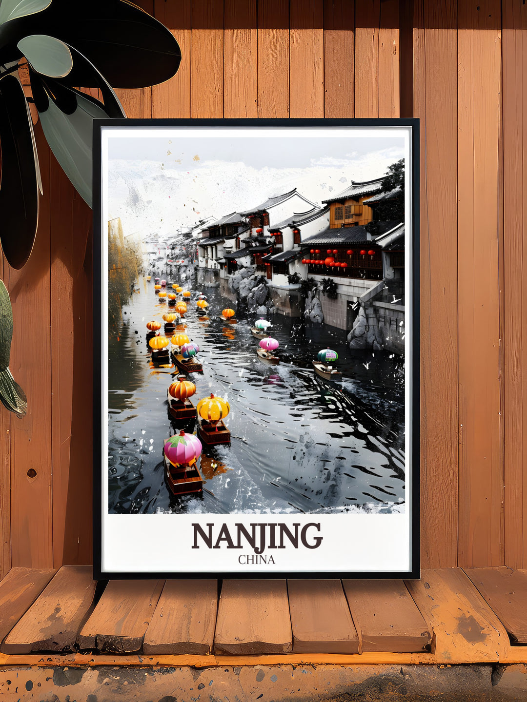 This Qinhuai River Framed Art captures the iconic riverbanks of Nanjing in a contemporary style, showcasing the historical architecture and serene waters. Perfect as a gift or a feature in your own home, this piece reflects the beauty and cultural depth of one of Chinas most beloved cities.