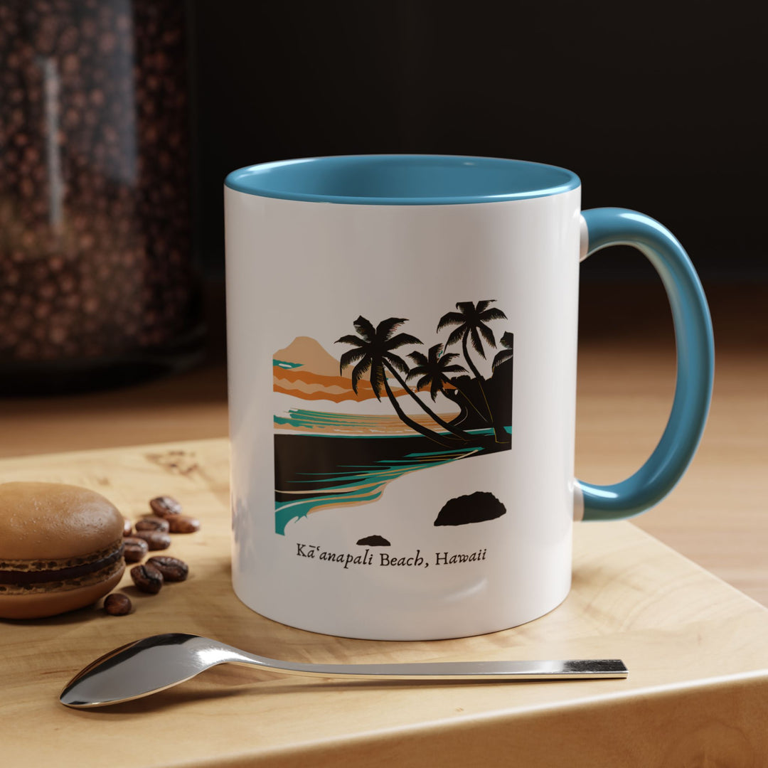 A beautifully designed Kaanapali Beach Hawaii mug celebrating the beauty of the beach. Perfect for coffee or tea lovers, it features intricate artwork inspired by Kaanapali’s golden sands and turquoise waters. Durable and dishwasher-safe, it makes a thoughtful gift or keepsake.