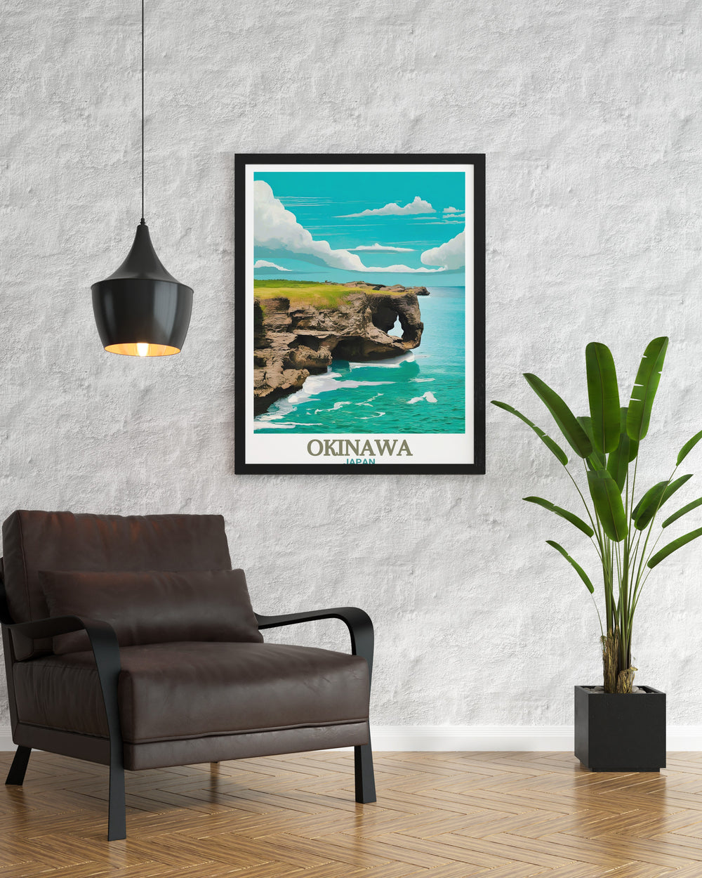 Beautiful Cape Manzamo artwork capturing the vibrant colors and breathtaking landscapes of Okinawa ideal for anyone looking to add a piece of the Okinawa Islands to their wall art collection