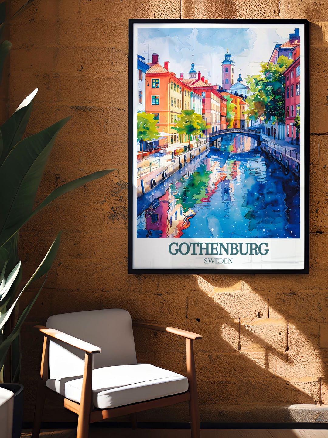 Showcasing the serene landscapes of Gothenburgs canals, this poster is ideal for those who appreciate tranquil urban scenes. The detailed illustrations bring the calming beauty of Gothenburgs waterways into your home decor.