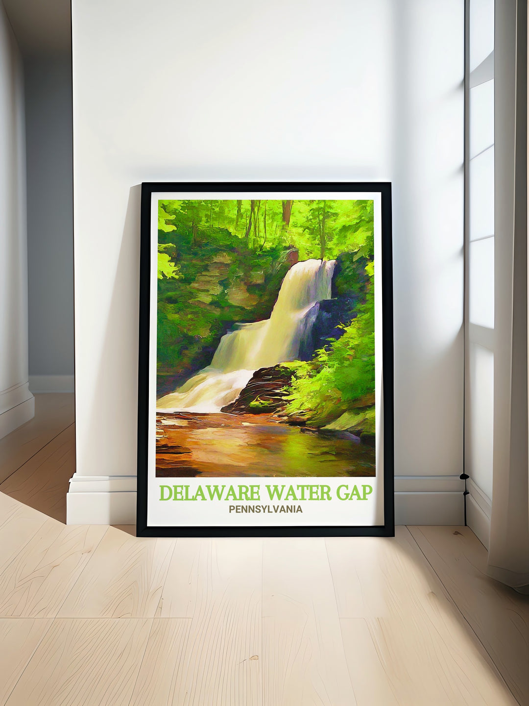 Highlighting the dramatic beauty of Raymondskill Falls, this travel print celebrates the natural splendor of Pennsylvanias outdoor wonders. A perfect addition for nature lovers and those who cherish scenic views.