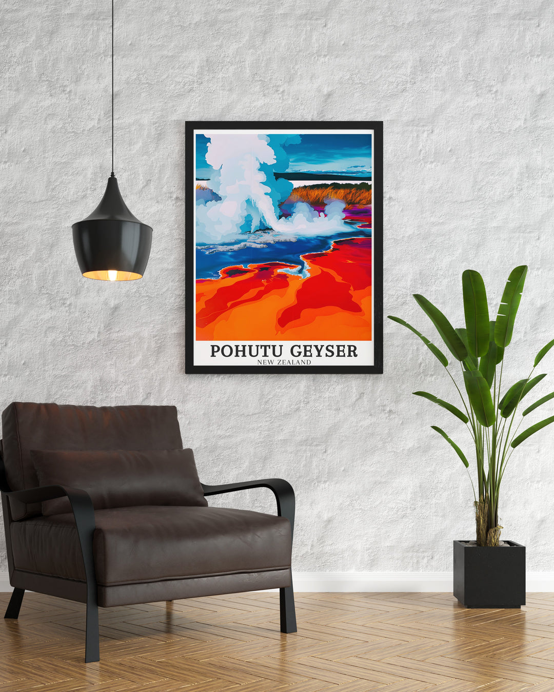 Pohutu Geysers powerful eruptions are the highlight of Rotorua, and this print brings that dynamic energy into your space. Paired with Te Puias rich Maori history, this art piece is a wonderful addition for anyone who appreciates New Zealands unique landscapes and culture.