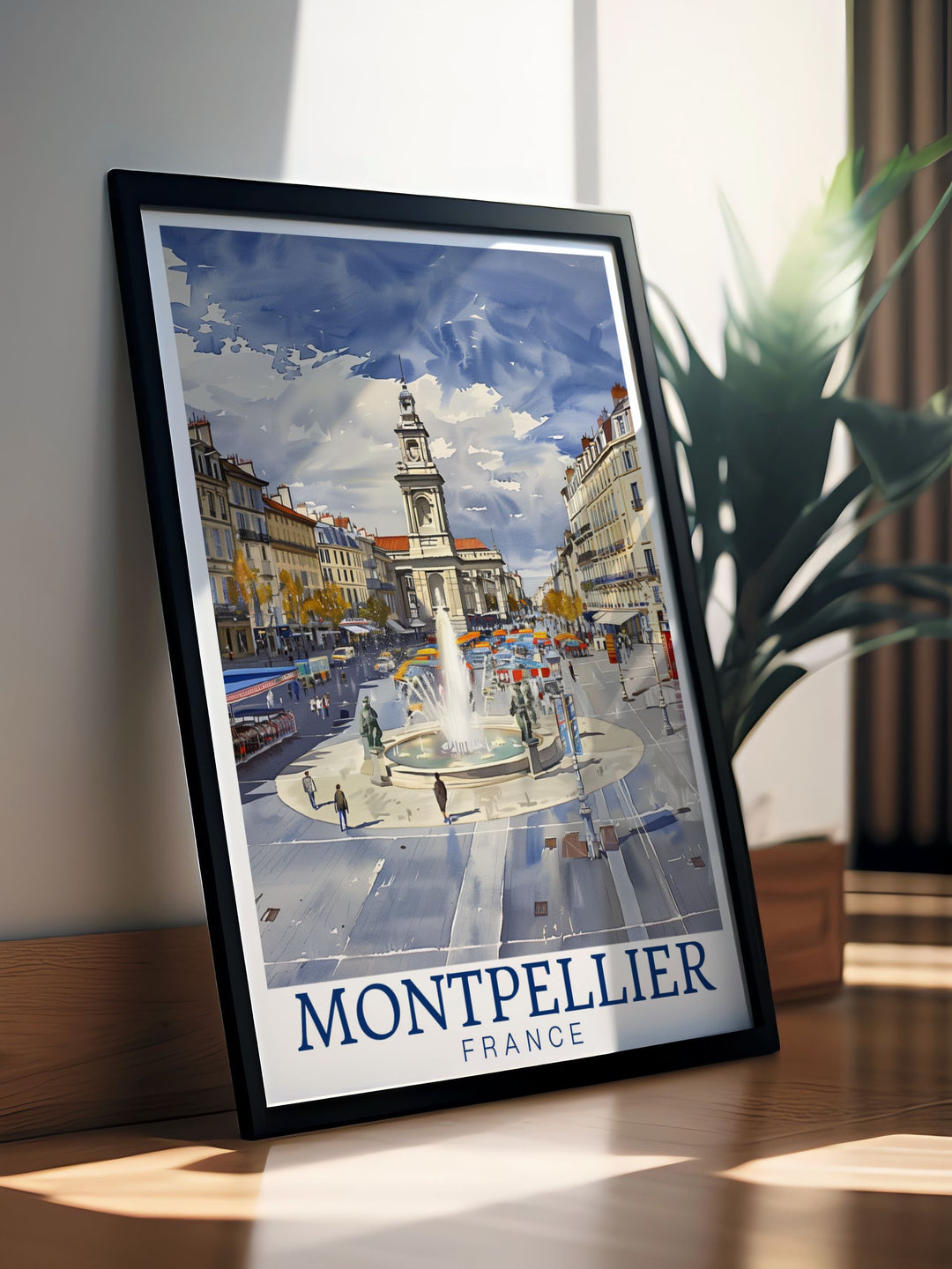 Stunning France Wall Art featuring the picturesque Place de la Comedie in Montpellier ideal for sophisticated home decor