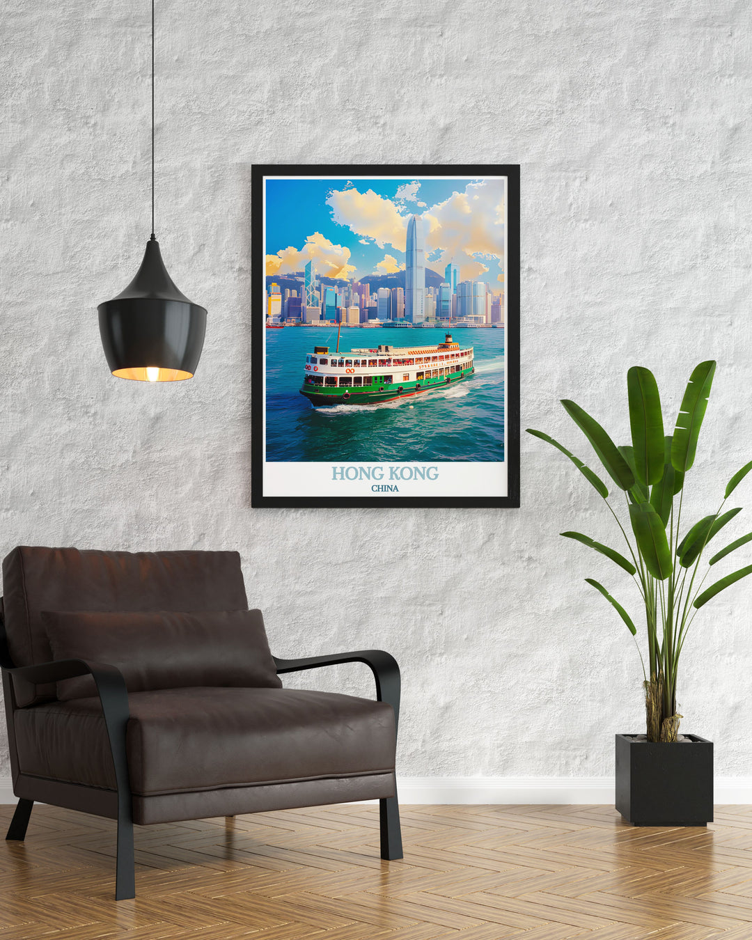 Highlighting the serene yet dynamic beauty of Hong Kongs skyline, this travel poster captures the citys architectural marvels and waterfront views. Perfect for those who appreciate modern cityscapes, this artwork brings the essence of Hong Kong into your living space.