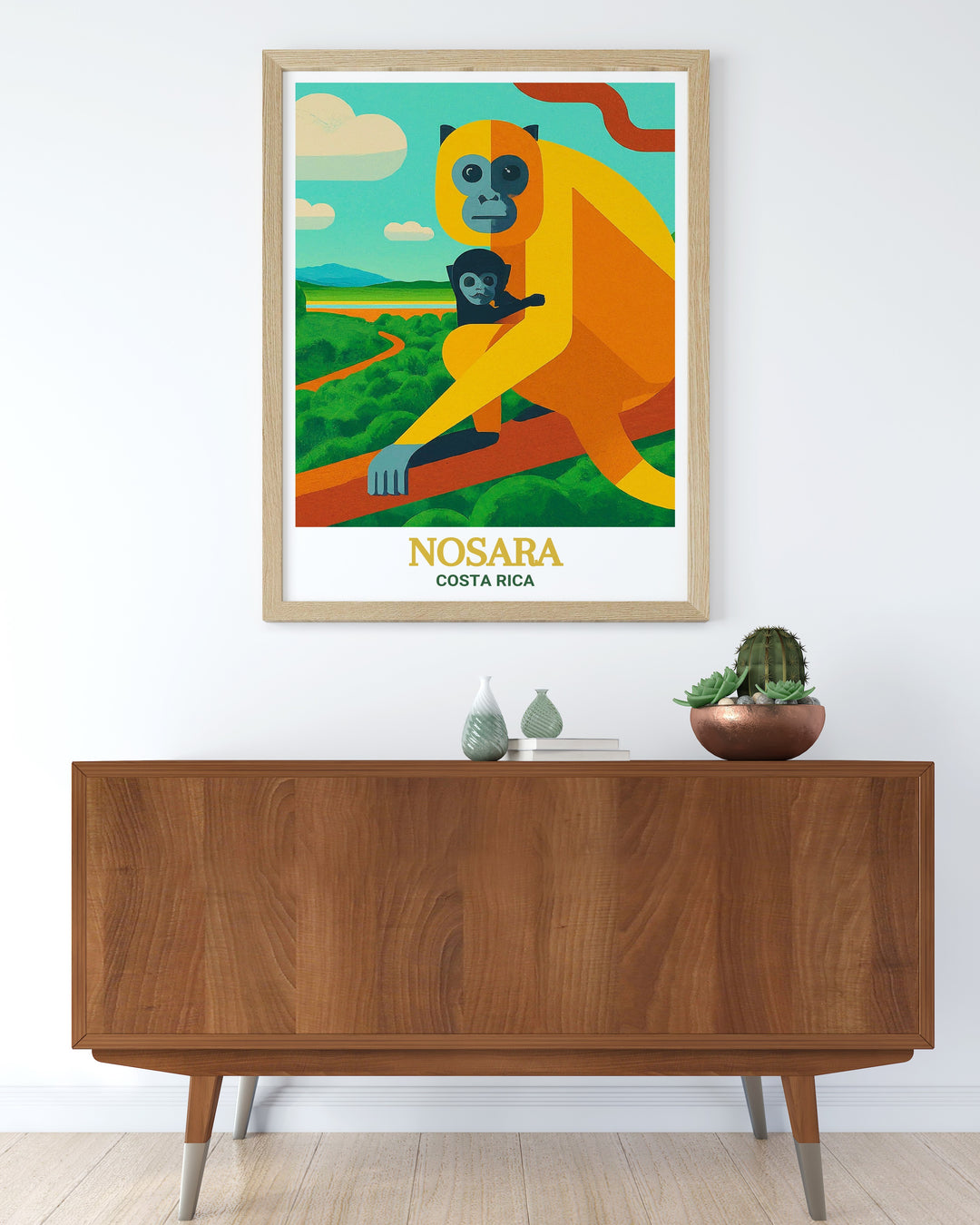 Costa Ricas Nosara is known for its peaceful atmosphere and rich biodiversity. This print captures the essence of the region, from its stunning beaches to the lush greenery of the Nosara Wildlife Refuge. Ideal for those who appreciate the beauty of nature and the importance of conservation, this artwork adds a calming presence to any space.