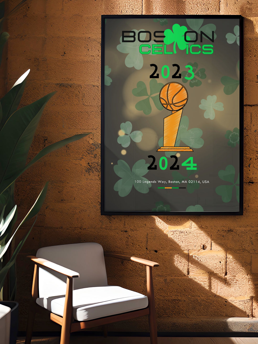 Dynamic Boston Celtics art capturing the intensity of TD Garden games featuring stars like Jason Tatum and Jaylen Brown a standout piece for any room ideal for dorm room decor and thoughtful gifts for dads