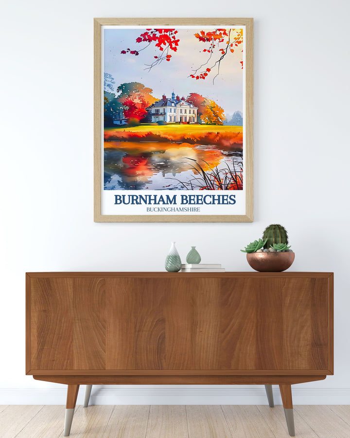 This framed print of Burnham Beeches and Farnham Common captures the essence of the British countryside, offering a perfect blend of natural and historical beauty for your home.
