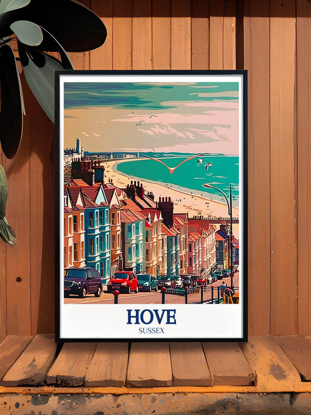 English Channel wall art featuring a tranquil view from Hove, capturing the peaceful essence of the sea and sky. This print brings the calming beauty of the English coast into your living space.