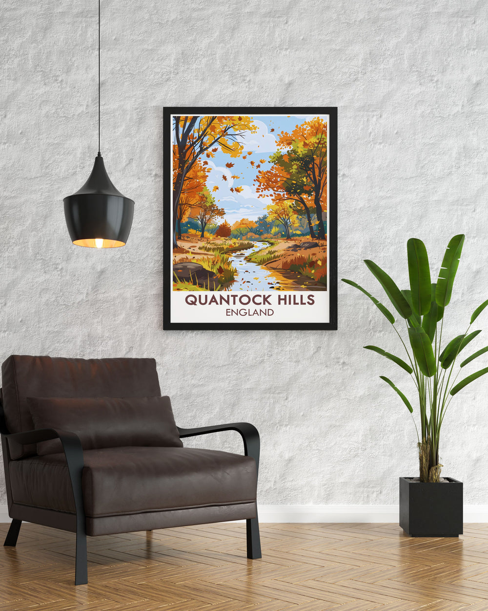 Holford Combe vintage travel poster featuring the tranquil landscapes of Quantock Hills and Somerset AONB ideal for adding a touch of rustic charm to any living space and capturing the essence of the Bristol Channel and The Quantocks.