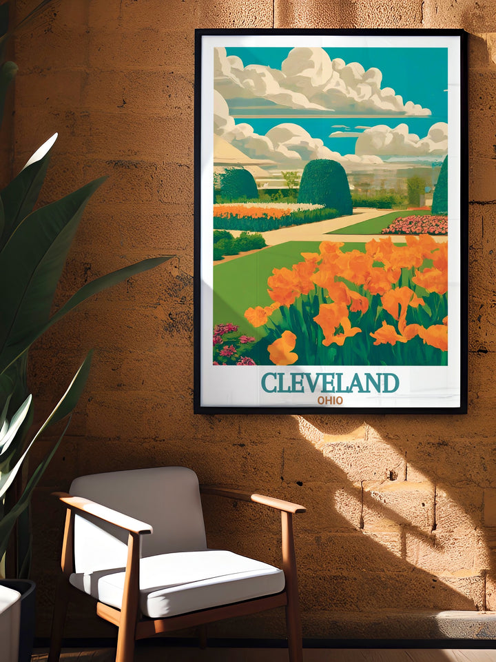 Cleveland Canvas Art presents a vibrant look at the Cleveland Botanical Garden, offering a colorful escape into nature. This art print is perfect for anyone who appreciates the calm beauty of the garden and wants to bring it into their living space.