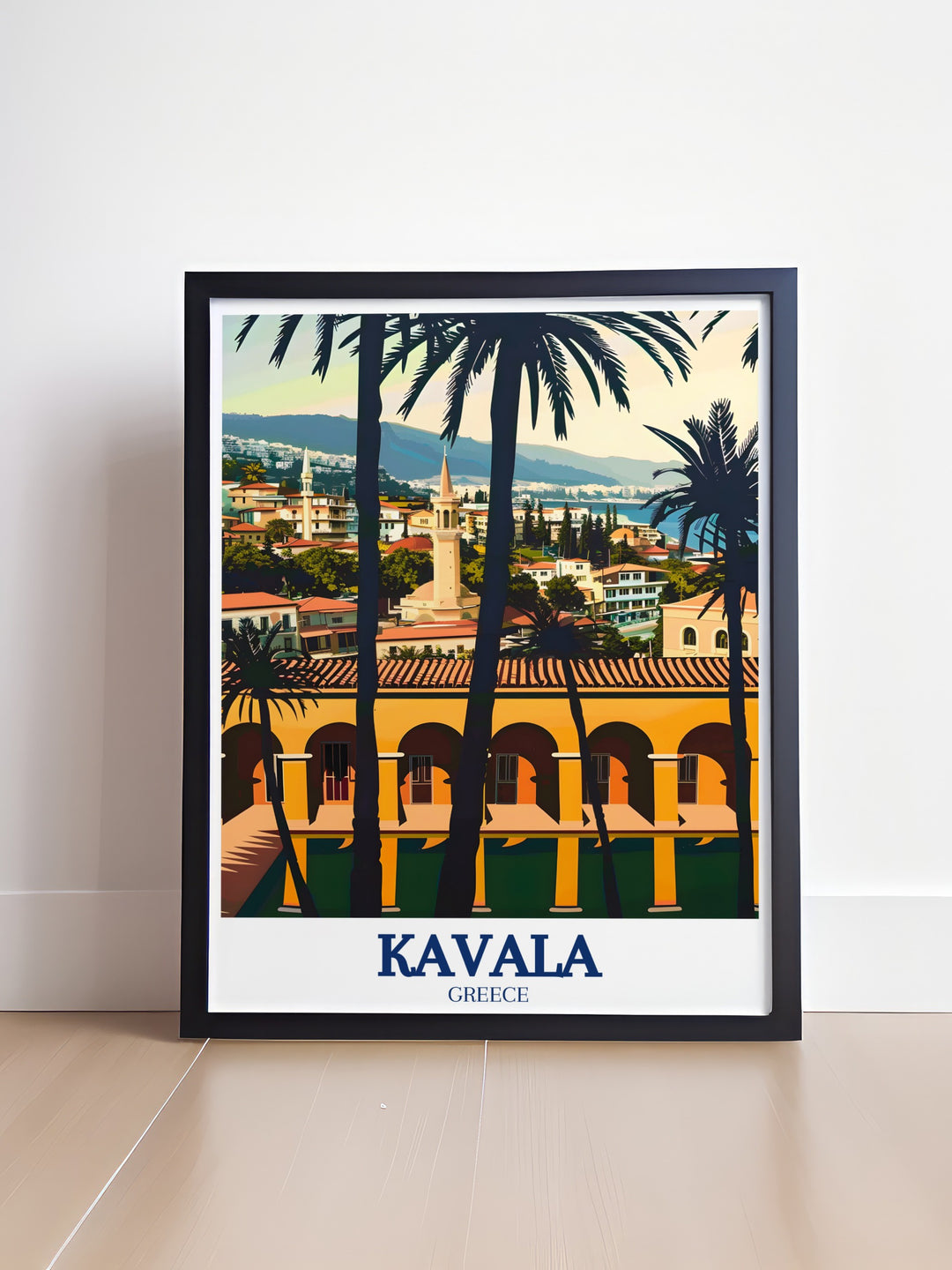 Kavala Old Town Framed Art showcasing the intricate details of Kavalas historical district, ideal for adding a touch of Greek elegance to your home or office décor.