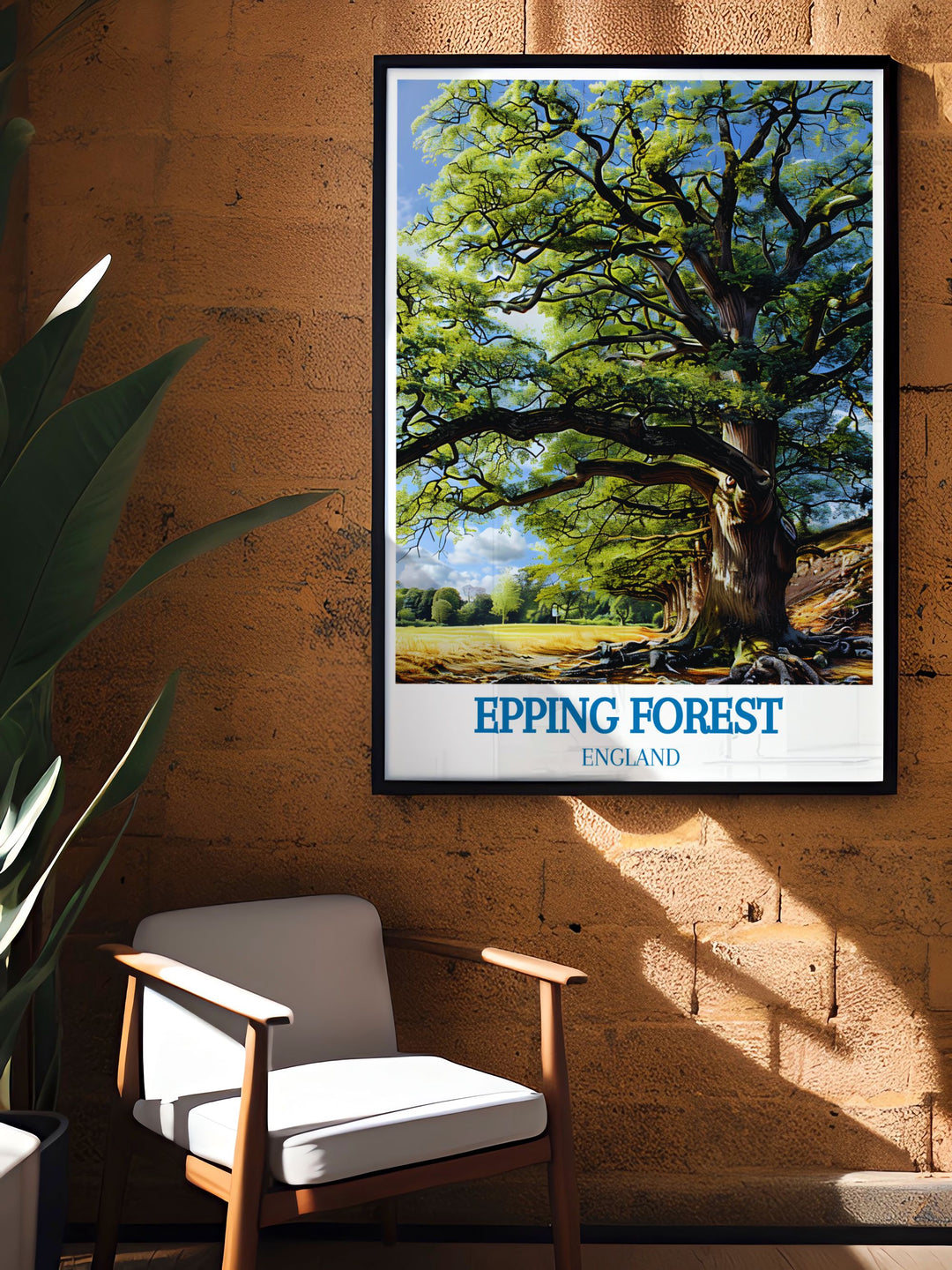 Framed art capturing the majestic ancient oaks of Epping Forest, reflecting the natural beauty and heritage of this iconic location.