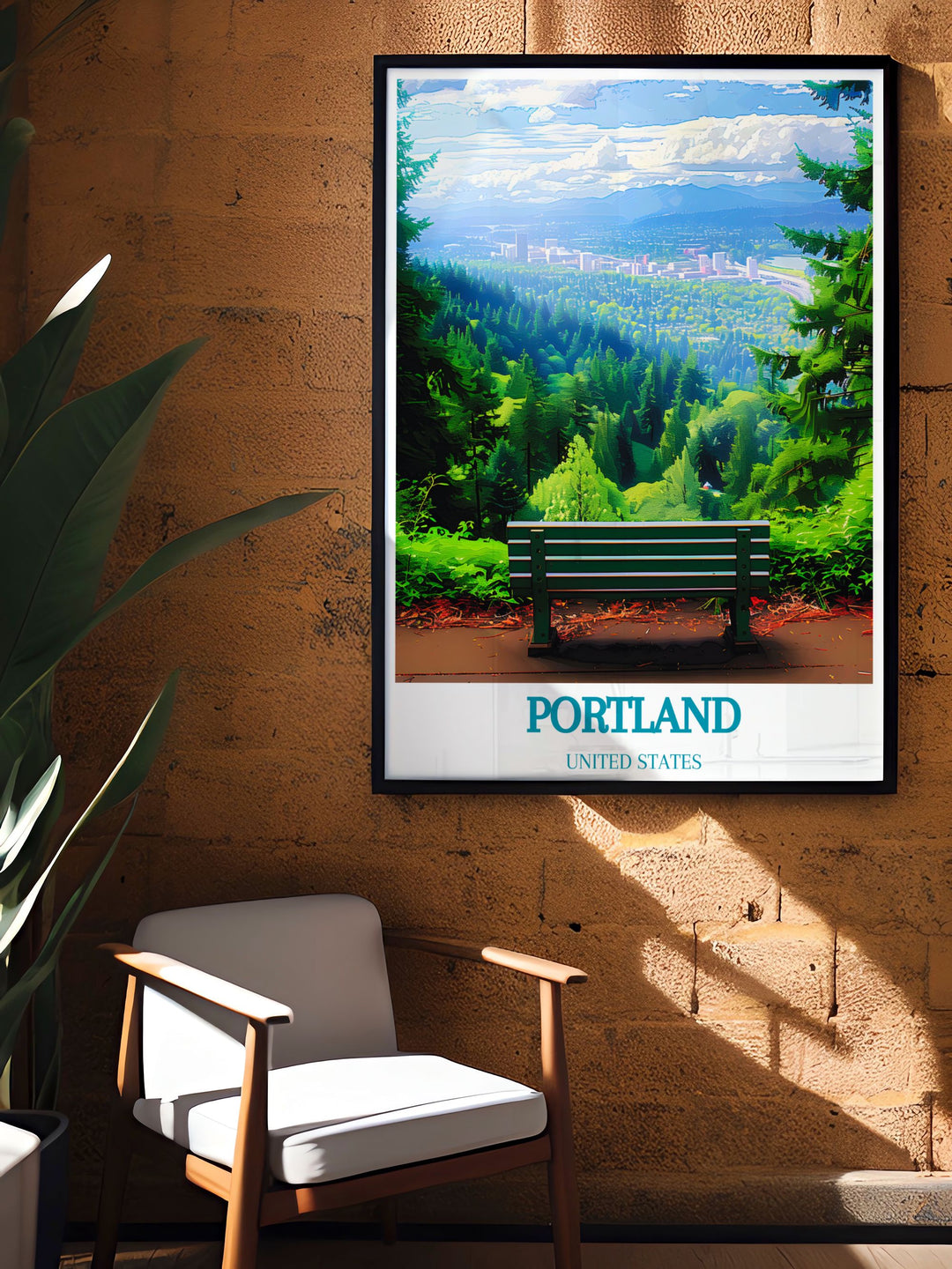 Portland Oregon travel print showcasing Mount Tabor Park with a fine line street map design perfect for home decoration and memorable gifts