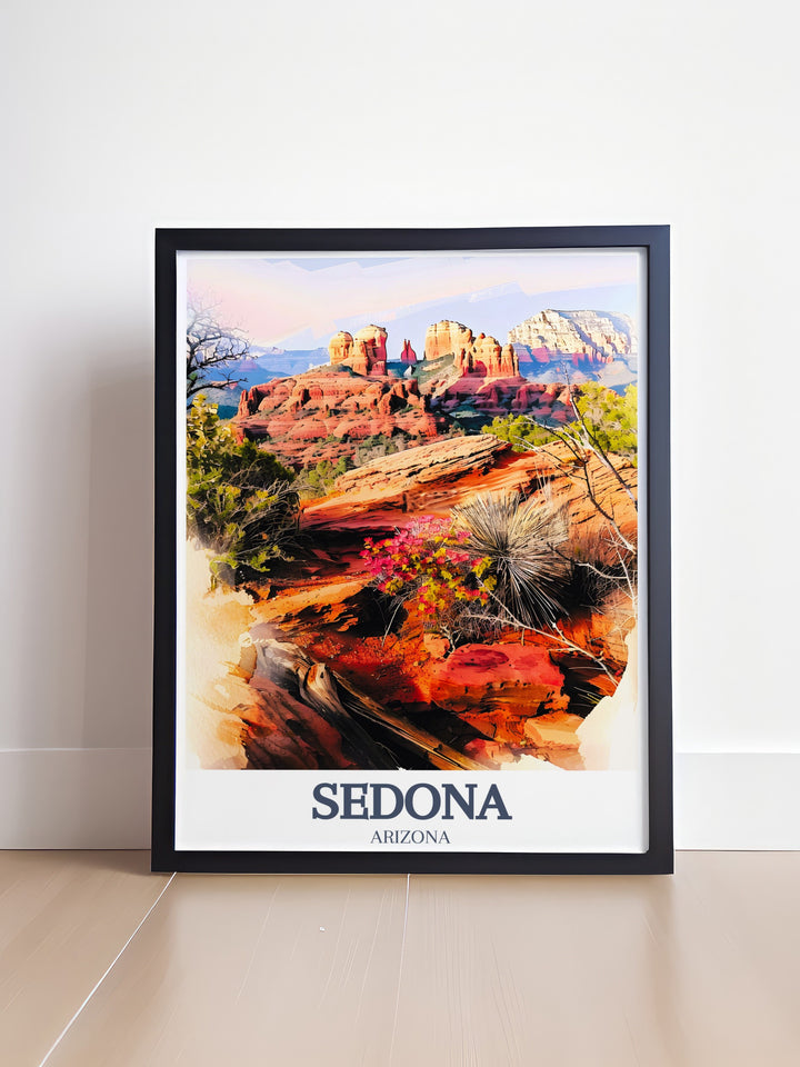 Sedona Artwork of Cathedral Rock and Bell Rock capturing the essence of Arizonas stunning rock formations ideal for enhancing any living space.