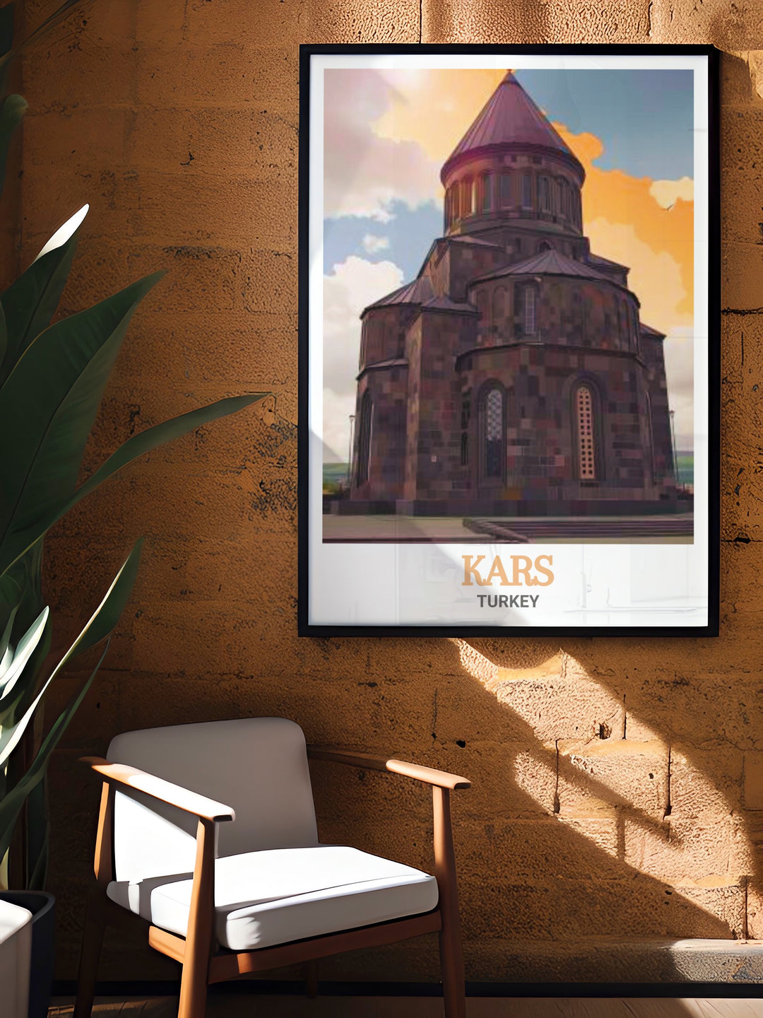 Church of the Holy Apostles captured in stunning Turkey travel art these modern prints offer a detailed look at the historic beauty of Kars providing an elegant and timeless piece for your home decor perfect for history lovers and art collectors alike