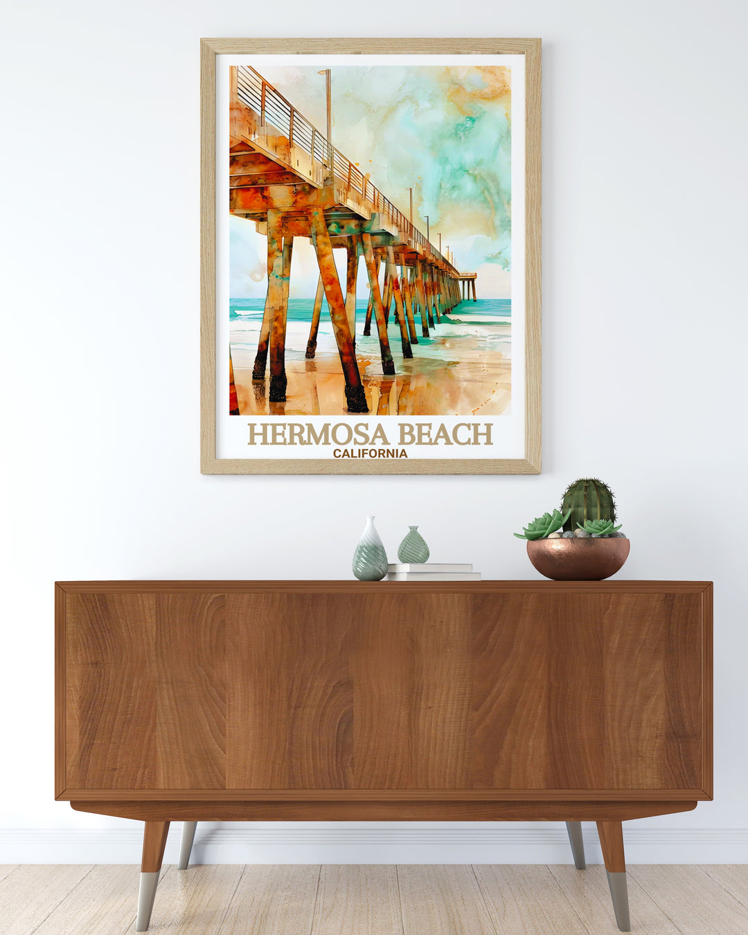 A vibrant and detailed Hermosa Beach street map art print, ideal for fans of modern décor and colorful artwork. This poster showcases the layout of the city and adds a pop of color to any space, making it a perfect wall print for beach lovers.