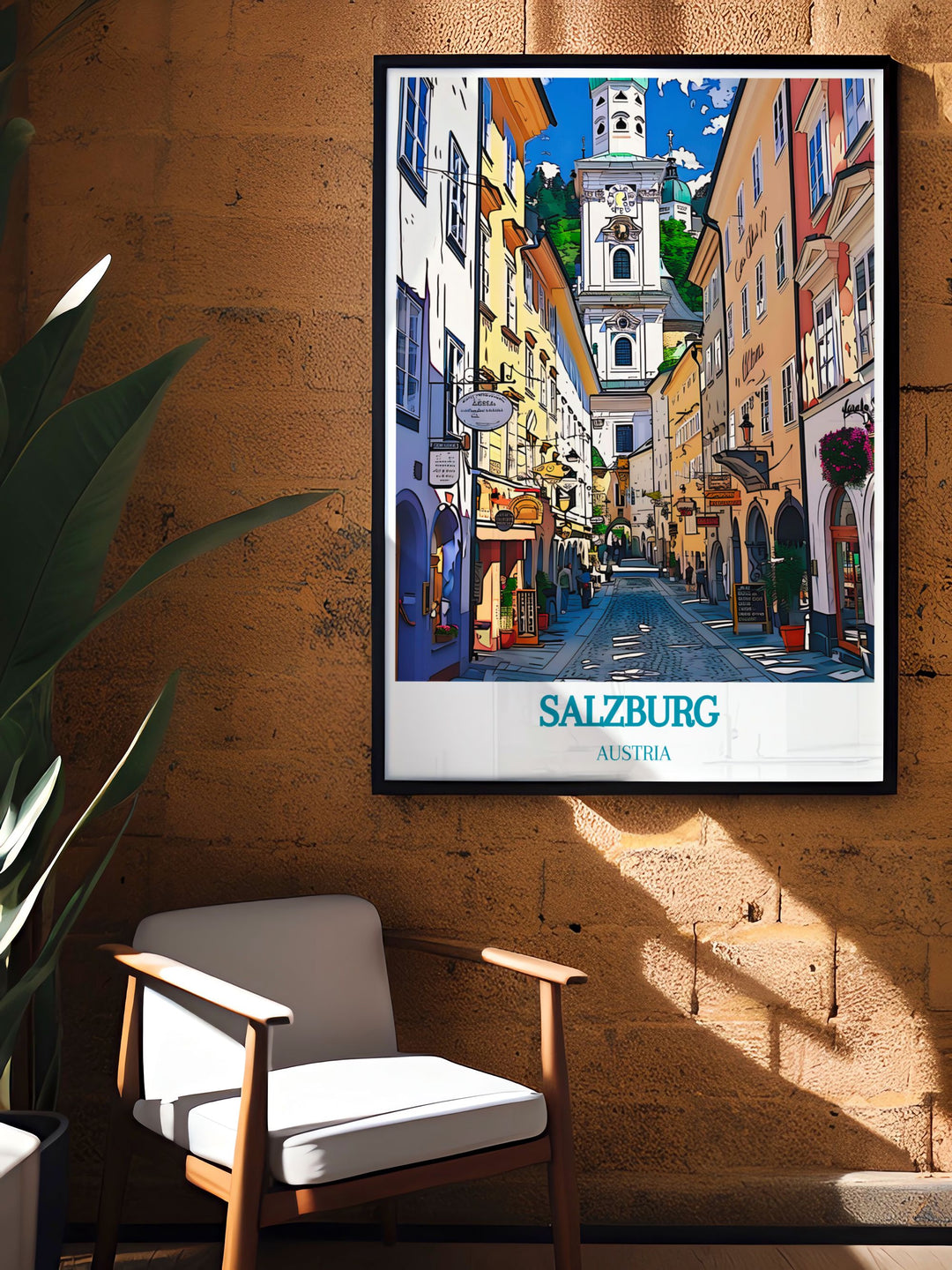 Zauchensee Poster showcasing the excitement of Austrian skiing along with the historic allure of Salzburgs Old Town Altstadt perfect for adding elegance and adventure to your living space