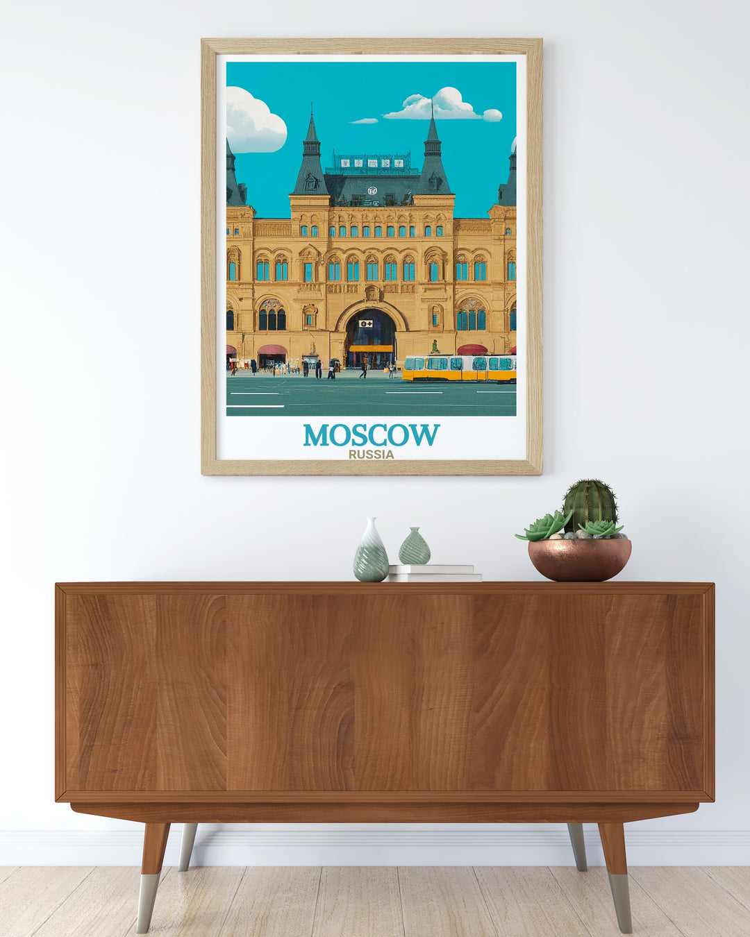 Vintage GUM Department Store poster offering a glimpse into the architectural heritage of Moscow a unique piece of Russia artwork that makes a thoughtful gift for friends and family who appreciate fine art.