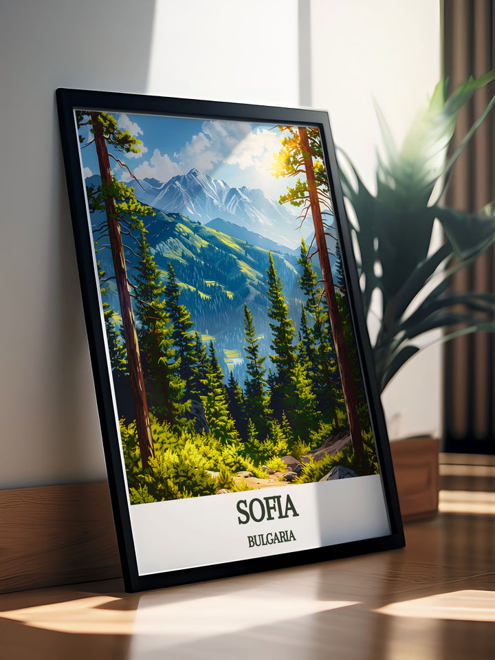 Sofia Wall Art with a vibrant depiction of BULGARIA Vitosha mountain highlighting its majestic landscape and serene environment perfect for any living space.