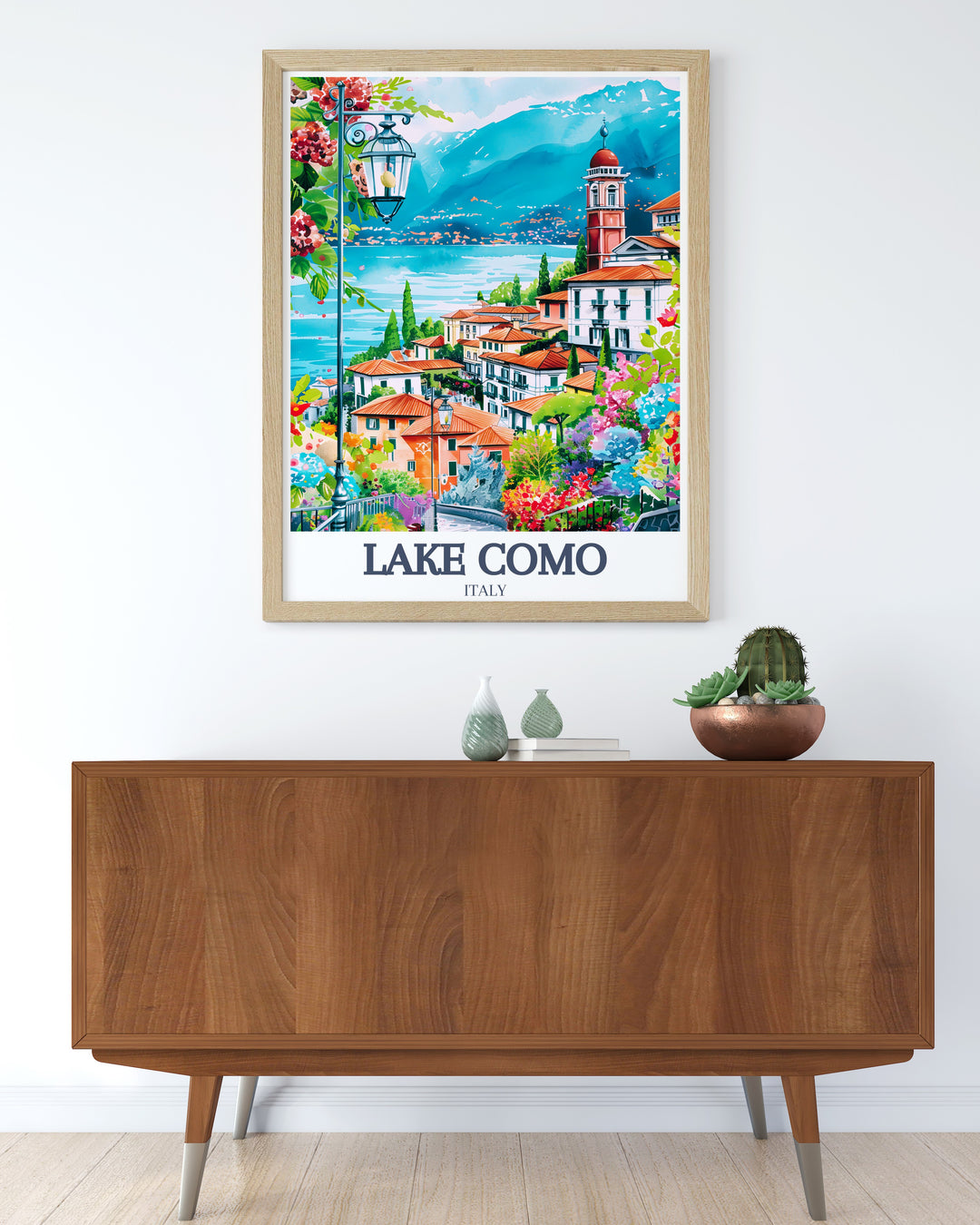 Bellagio Lombard Pre Alps modern decor with Lake Como Poster brings the captivating scenery of Lake Como into your home making it an excellent choice for anyone looking to enhance their decor with an iconic Italian destination