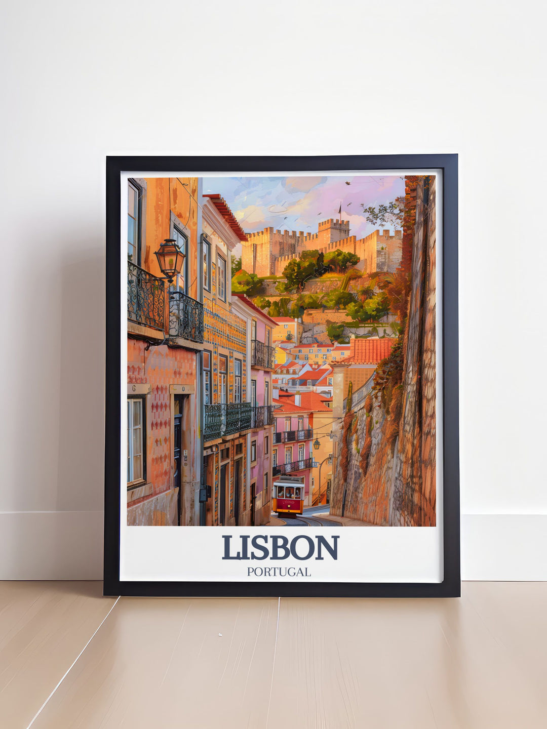 Lisbon Art featuring the Alfama District and Sao Jorge Castle is the perfect way to bring a touch of Portugal into your home This Portugal Wall Art makes a stylish addition to any room while celebrating the beauty and culture of Lisbon