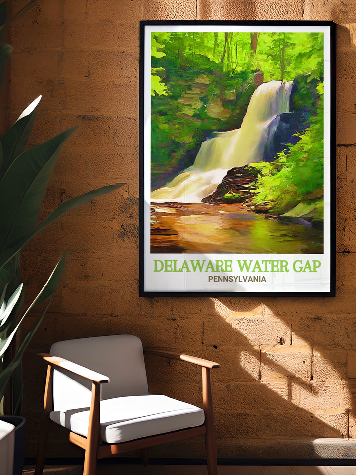 Featuring the dramatic Raymondskill Falls, this art print captures the power and elegance of Pennsylvanias tallest waterfall. Perfect for adding a touch of natures grandeur to your space, this piece celebrates the wonders of the states outdoor landscapes.