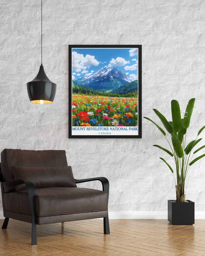 Add a touch of elegance to your home with Mount Revelstoke Summit modern art. This stunning print highlights the natural beauty of the Rocky Mountains and Canadian landscapes, making it a perfect choice for sophisticated home decor.