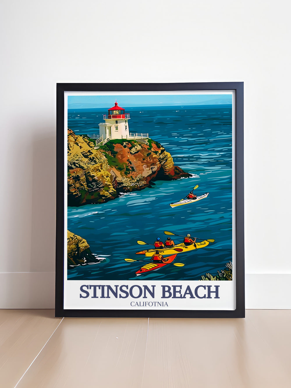 Our travel poster of Stinson Beach, Point Reyes Lighthouse, and Point Reyes National Seashore celebrates the beauty of the Pacific Ocean and Californias coastal treasures. The illustrations fine details and vibrant colors make it perfect for home living decor or ocean art enthusiasts.