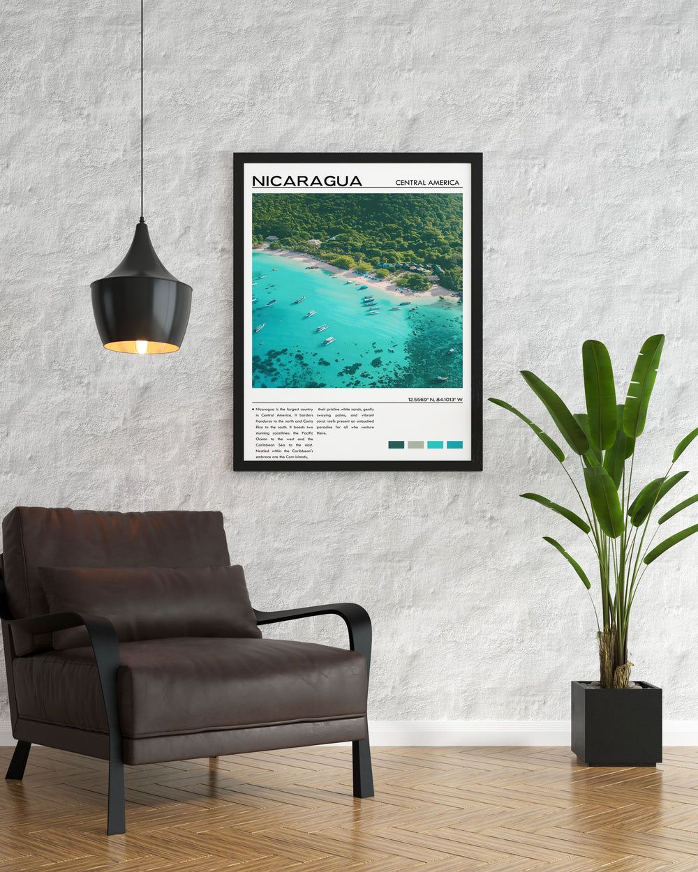 City art print depicting the serene Corn Islands in Nicaragua a perfect addition to your home decor featuring vibrant hues and detailed artwork capturing the islands charm