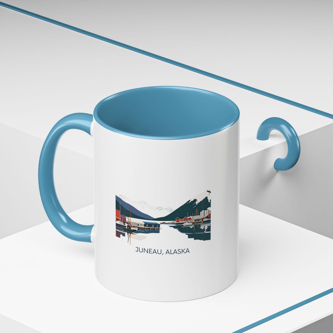 Bring the essence of Juneau into your home with this stylish mug. Featuring artwork inspired by the city’s beauty, it is dishwasher-safe and perfect for hot beverages, making it a great keepsake.