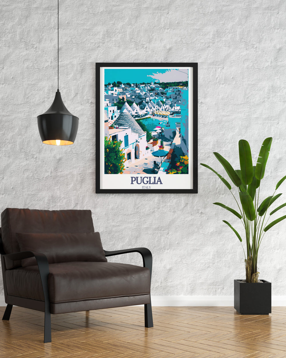 Elevate your living space with our Puglia Art featuring Trulli houses and the Adriatic Sea. This Italy Wall Poster is designed to add elegance and sophistication to any room, with its detailed depiction of Italys iconic Trulli houses and stunning Adriatic Sea views.
