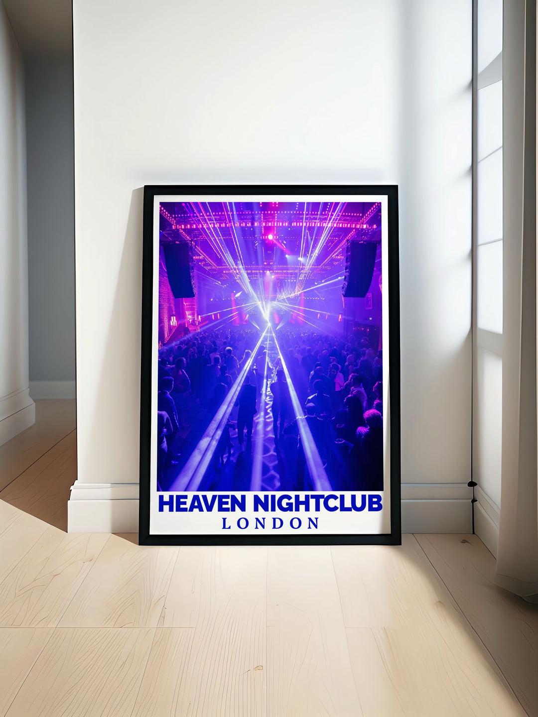 Featuring Heaven Nightclubs dynamic dance floor, this art print highlights the vibrant atmosphere and cultural heritage of one of Londons most famous nightclubs.