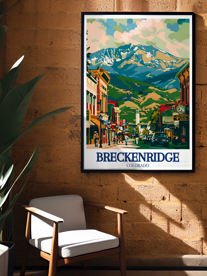 Quandary Peak travel print offers a breathtaking view of Colorados highest peak in the Tenmile Range, known for its snow capped summits and outdoor adventures. Ideal for nature lovers and ski enthusiasts, this canvas art celebrates the majesty of the Rocky Mountains.