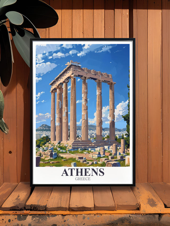 Templeof Olympian Zeus wall art a stunning Athens Photograph capturing the essence of Greek culture perfect for adding a touch of history to your home decor and for gifting
