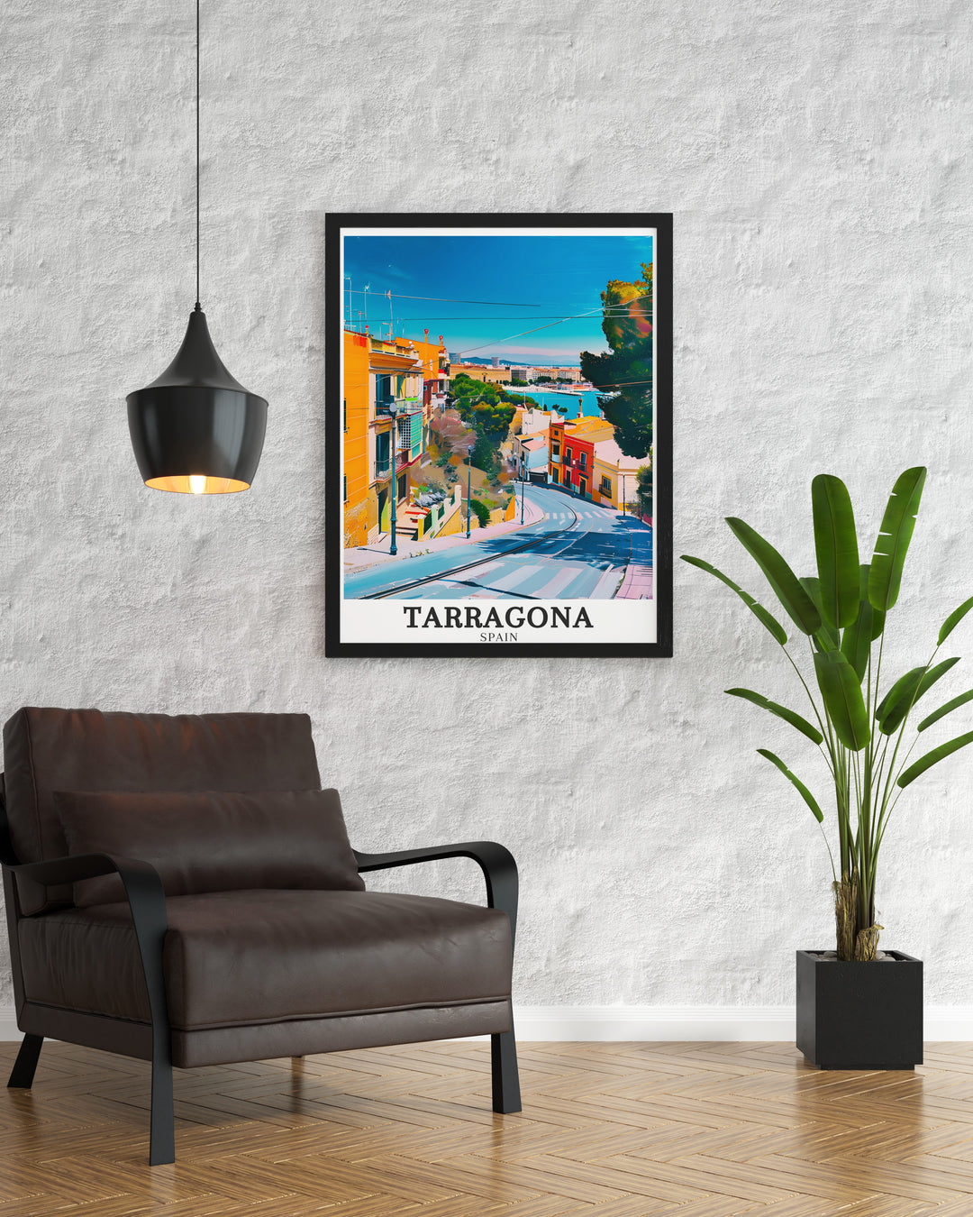 Charming Tarragona Decor with detailed imagery of Old Town and Costa Dorada. This Spain Art Gift brings the rich history and stunning coastal views of Tarragona into your home.