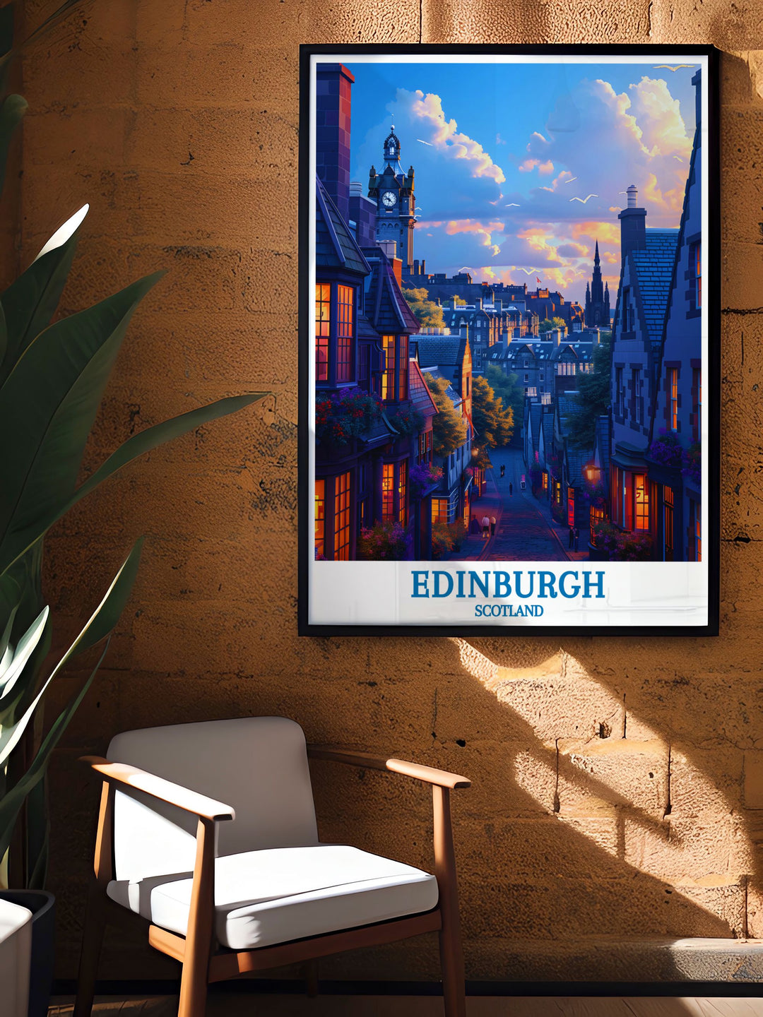 Canvas art of the Royal Mile, depicting the rich cultural heritage and historic significance of Edinburghs main thoroughfare.