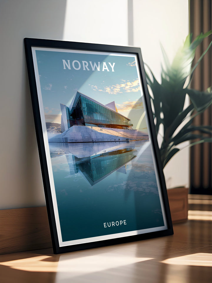 Flekkefjord decor bringing Scandinavian charm to your home with Norway wall hanging paired with Oslo Opera House Layout modern prints for perfect wall decor