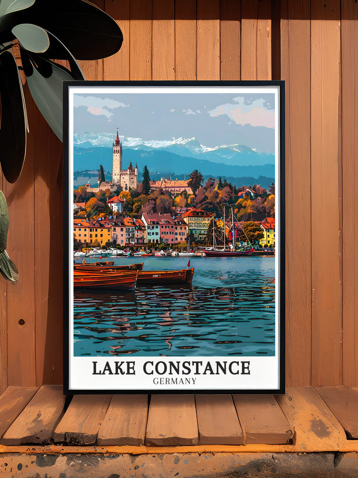 Lake Constance canvas wall art depicting the serene waters and majestic landscapes of The Alps. These travel canvas prints are perfect for Europe lake art enthusiasts who appreciate natural beauty. Enhance your living space with Constance Wall Art that captures stunning views of Lake Constance and its surrounding landscapes.