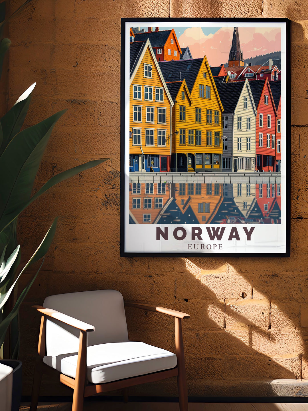 Captivating Flekkefjord print showcasing Norwegian landscape perfect for gifts and home decor combined with Bryggen Bergen stunning prints for elegant home decor