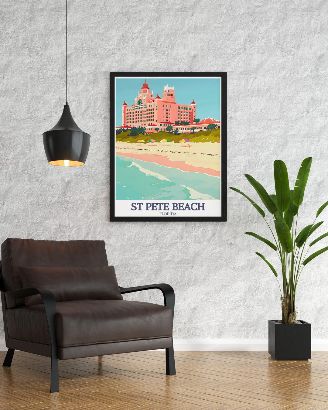 Florida decor featuring the breathtaking Don CeSar Hotel and Pass a Grille Beach in a St Pete Beach print that adds a touch of sophistication to any room a must have for fans of Florida travel art