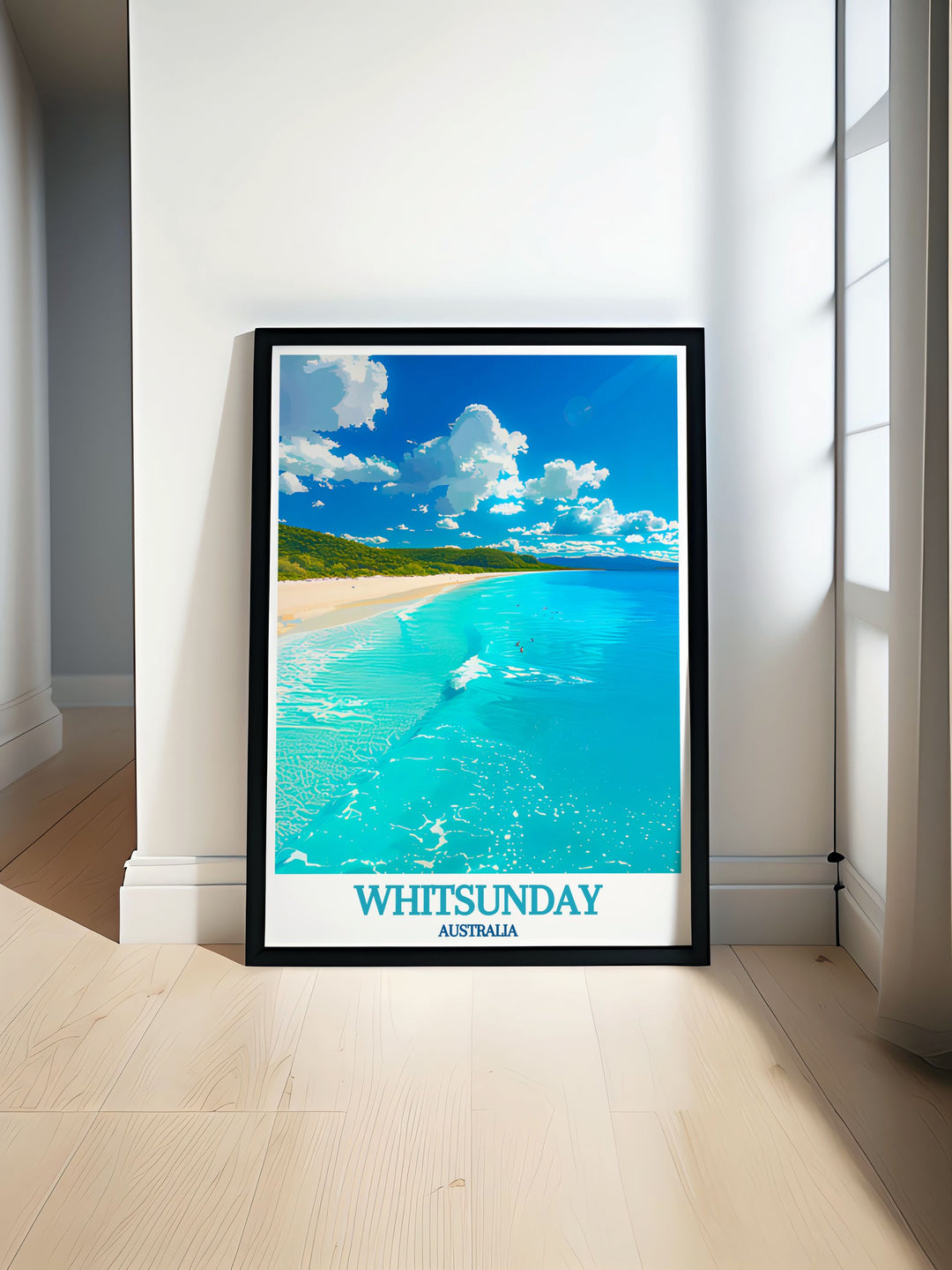 Whitsunday Islands Travel Prints featuring the stunning Whitehaven Beach bring the beauty of Australian beaches to your home perfect for nature lovers looking for beach wall art and travel posters from Whitsunday Australia