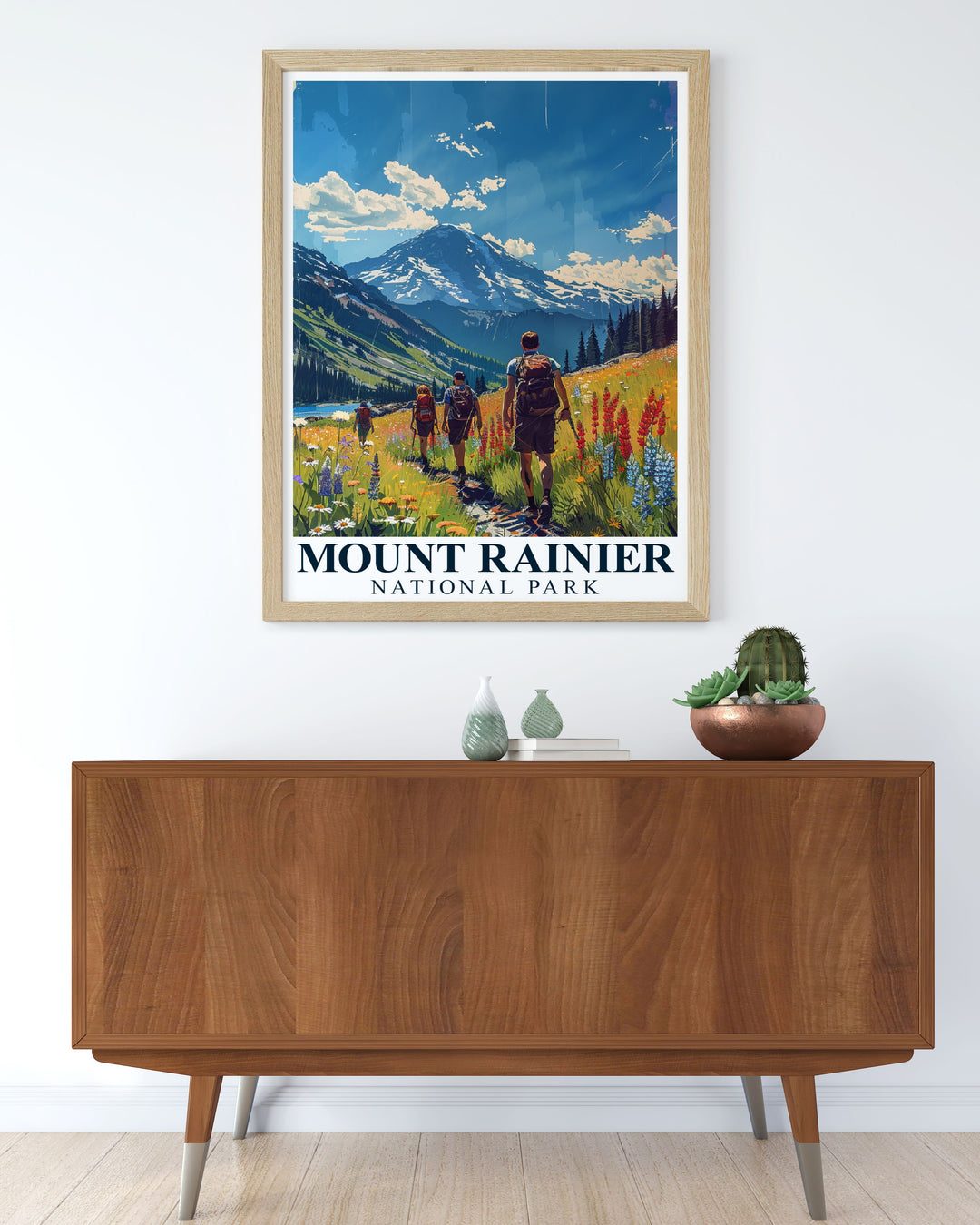 Paradise Meadows modern prints are a must have for elegant home decor offering stunning prints that add a touch of tranquility to any space ideal for enhancing the ambiance of your living room with beautiful wall art including Mount Rainier